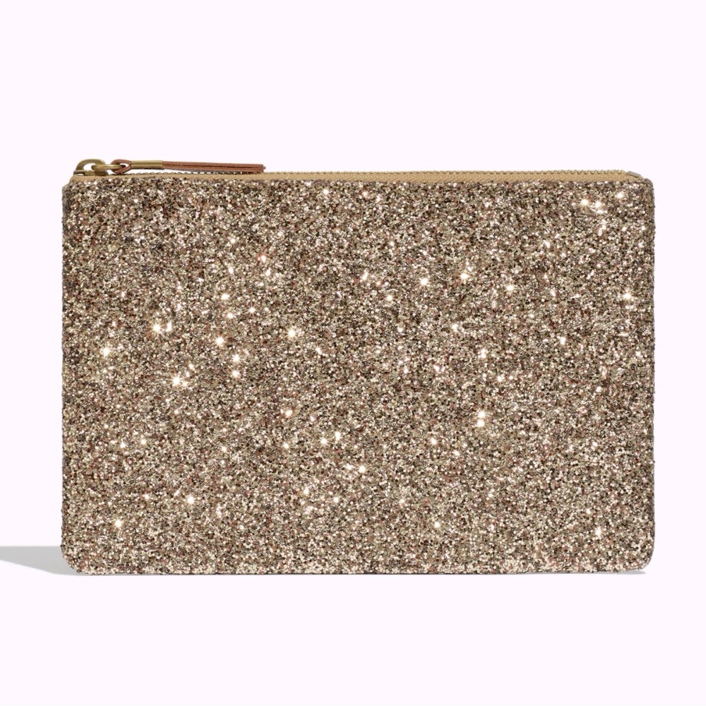 Madewell Leather Glitter Super Sparkly  Clutch
